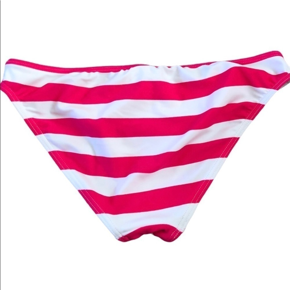 Roxy Swim Hot Pink White Bikini Bottom Sz. L Summer Beach Boating Sailing - Picture 3 of 4